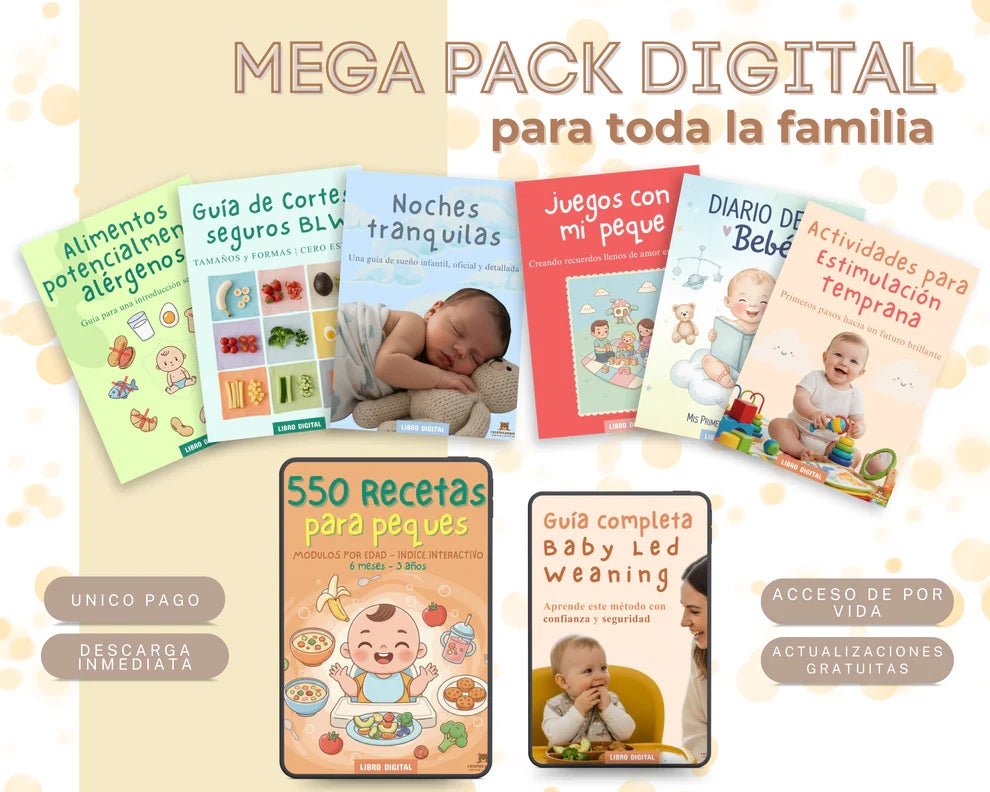 550 Recetas para tu Peque: Incluye guía completa en BLW + 9 Libros exclusivos de Regalo 🎁🧸 Bebes a la mesa!
